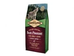 Carnilove Trockenfutter Cat Adult Hairball Control Ente & Fasan, 6 kg