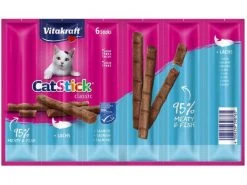 Vitakraft Katzen-Snack Cat-Stick mini Lachs MSC, 6 x 6 g